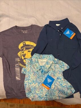 Lot of 3 Columbia shirts. Boys size large (14/16).